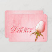 ピンクのバラの花束 ウェディングリハーサルディナー招待状 招待状 (正面/裏面)