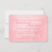 ピンクのバラの花束 ウェディングリハーサルディナー招待状 招待状 (裏面)