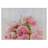 ピンクのバラの花束 カッティングボード (正面)