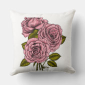 ピンクのバラの花束 クッション (裏面)