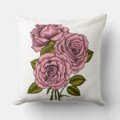 ピンクのバラの花束 クッション (正面)