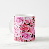 ピンクのバラの花束 コーヒーマグカップ (正面左)