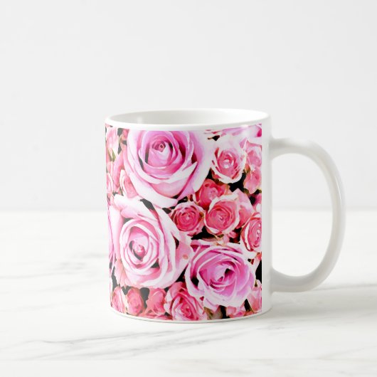 ピンクのバラの花束 コーヒーマグカップ (右)