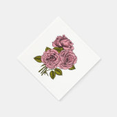 ピンクのバラの花束 スタンダードカクテルナプキン (角)
