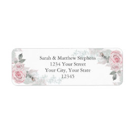 ピンクのバラの花束 ラベル