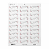 ピンクのバラの花束 ラベル (フルシート)