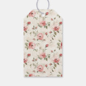 ピンクのバラの花束 愛のブライダルシャワー ギフトタグ (裏面)