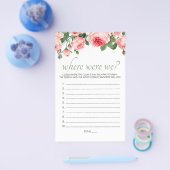 ピンクのバラの花柄でほんのり赤らむ Where Were We ゲーム チラシ (シングル)