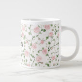 ピンクのバラの花柄 ジャンボコーヒーマグカップ (右)