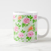 ピンクのバラの花柄 ジャンボコーヒーマグカップ (右)