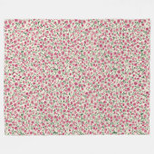 ピンクのバラの花柄 フリースブランケット (正面(横))