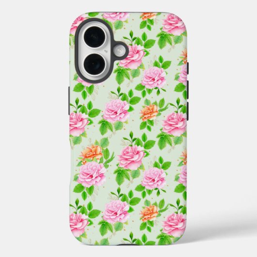 ピンクのバラの花柄 Case-Mate iPhoneケース (裏面)