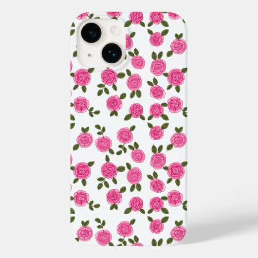 ピンクのバラの花柄 Case-Mate iPhoneケース (裏面)