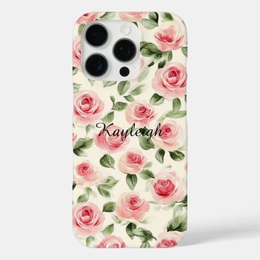 ピンクのバラの花柄 Case-Mate iPhoneケース (裏面)