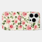 ピンクのバラの花柄 Case-Mate iPhoneケース (裏面 (横))