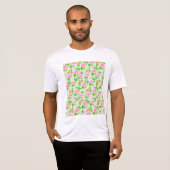 ピンクのバラの花柄 Tシャツ (正面フル)