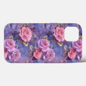 ピンクのバラの花柄iPhoneケース カバー 花 (裏面 (横))