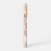 ピンクのバラの花柄iPhone 15ケース iPhone 16ケース (右側面)