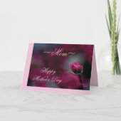 ピンクのバラの花芽の母の日カード カード (正面)
