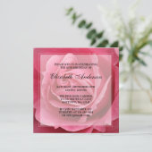 ピンクのバラの花80th誕生日パーティー 招待状 (スタンド正面)