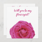 ピンクのバラの花、あなたは私の花のカードになる サンキューカード (正面/裏面)