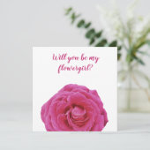 ピンクのバラの花、あなたは私の花のカードになる サンキューカード (スタンド正面)