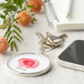 ピンクのバラの花 キーホルダー (側面)