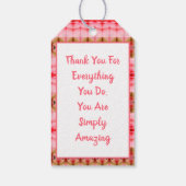 ピンクのバラの花 ギフトタグ (裏面)