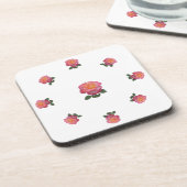 ピンクのバラの花 コースター (左側)