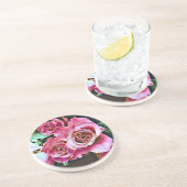 ピンクのバラの花 コースター (側面)