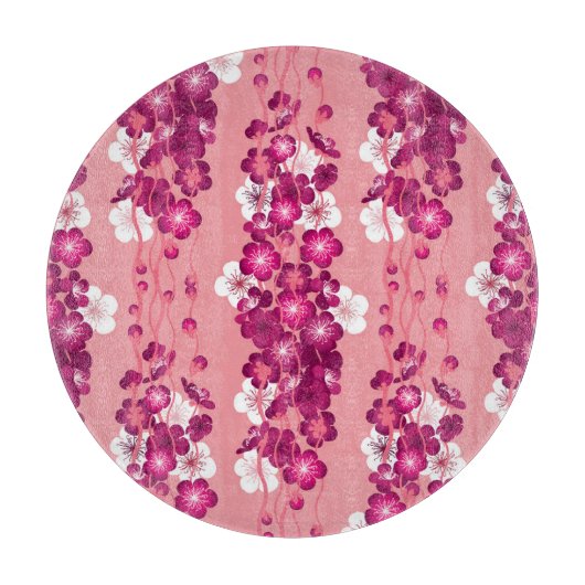 ピンクのバラの花：シームレスな背景。 カッティングボード (正面)