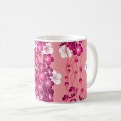 ピンクのバラの花:シームレスな背景。 コーヒーマグカップ (正面右)