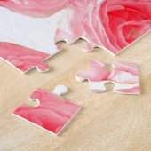 ピンクのバラの花 ジグソーパズル (側面)