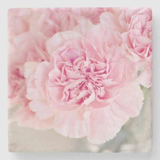 ピンクのバラの花 ストーンコースター (正面)