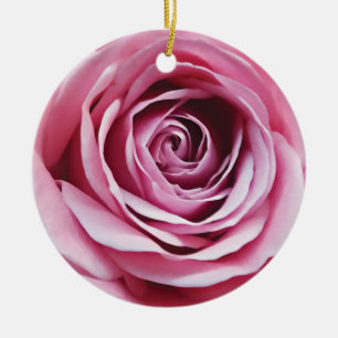 ピンクのバラの花 セラミックオーナメント