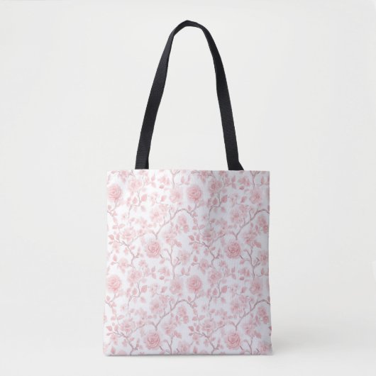 ピンクのバラの花 トートバッグ (正面)
