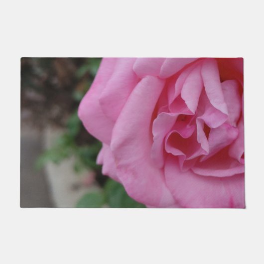 ピンクのバラの花 ドアマット (正面)