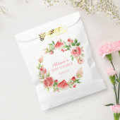 ピンクのバラの花 フラワーガール ベビーシャワー フェイバーバッグ (封をした状態)