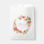 ピンクのバラの花 フラワーガール ベビーシャワー フェイバーバッグ (正面)