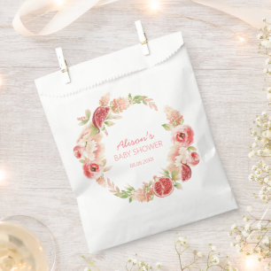 ピンクのバラの花 フラワーガール ベビーシャワー フェイバーバッグ