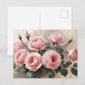 ピンクのバラの花 ポストカード (正面/裏面)