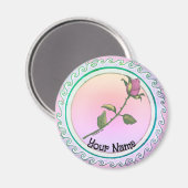 ピンクのバラの花 マグネット (正面/裏面)