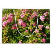 ピンクのバラの花  ラージペーパーバッグ (裏面)
