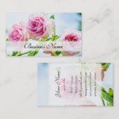 ピンクのバラの花 名刺 (正面/裏面)