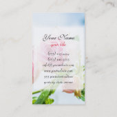 ピンクのバラの花 名刺 (裏面)