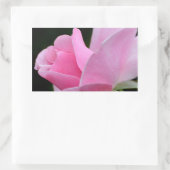 ピンクのバラの花 長方形シール (バッグ)