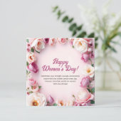 ピンクのバラの花 8日 国際女性デー シーズンカード (スタンド正面)