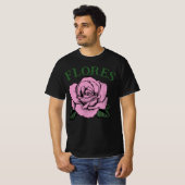 ピンクのバラの花 Tシャツ (正面フル)