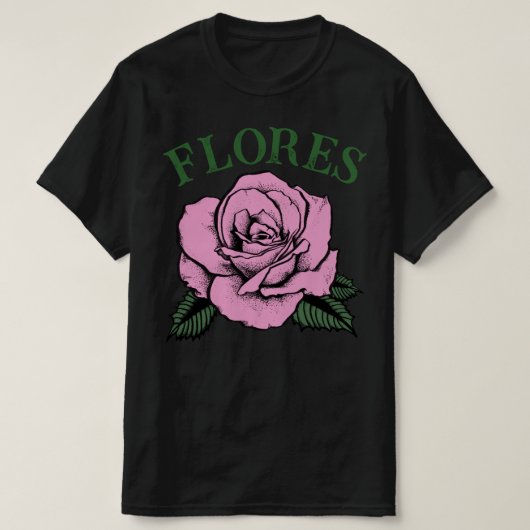 ピンクのバラの花 Tシャツ (デザイン正面)