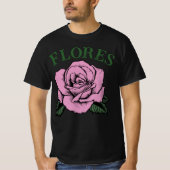 ピンクのバラの花 Tシャツ (正面)